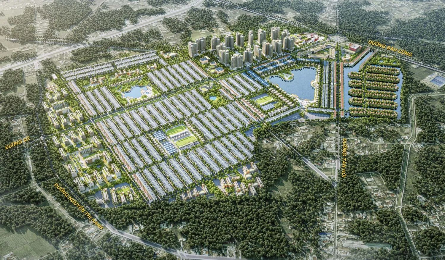 Mặt bằng tổng thể dự án Vinhomes Green City Hậu Nghĩa - Đức Hoà, tỉnh Long An